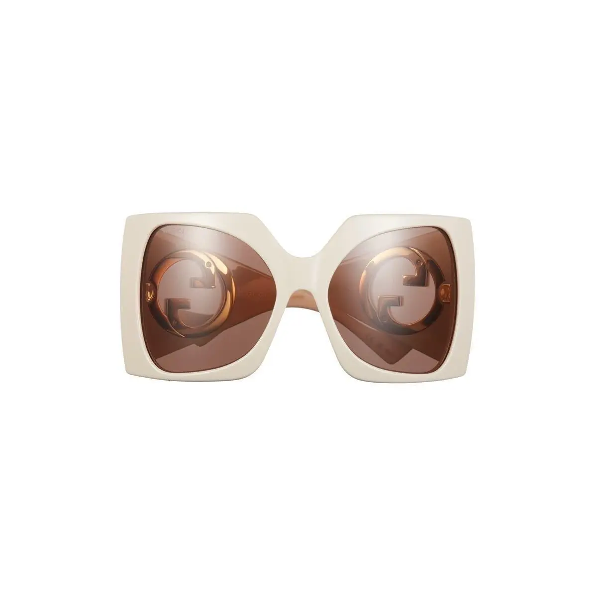 Gucci Women 64mm Wrap Sunglasses Ivory White Brown