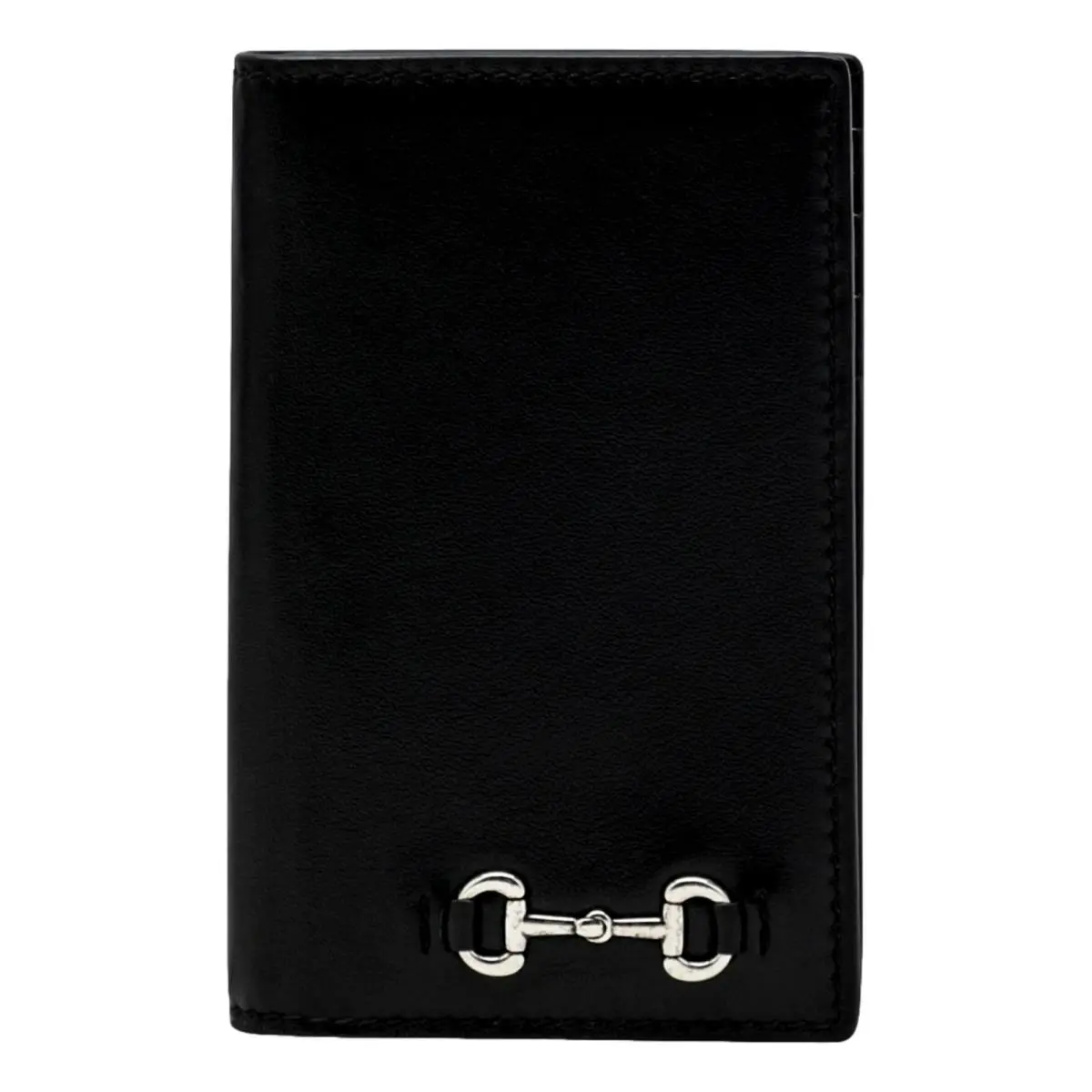 Gucci Horsebit Black Calfskin Leather Long Card Holder Wallet 846951