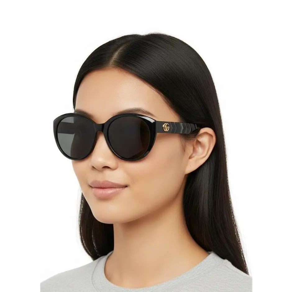 Gucci Women 56mm Cat Eye Sunglasses Black Black Grey