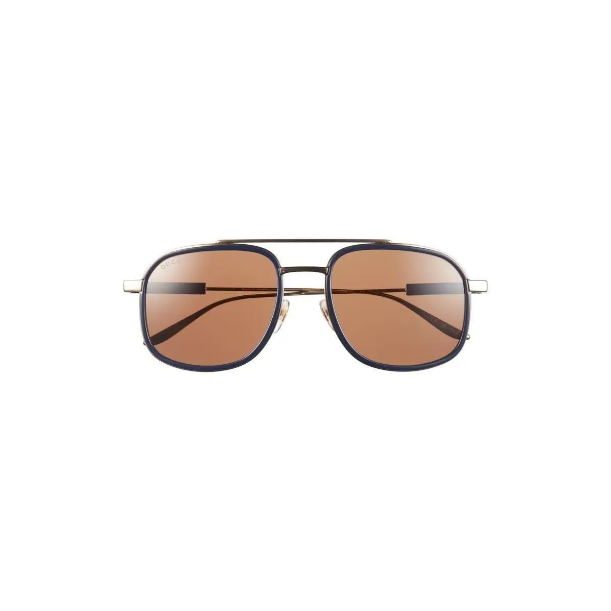 Gucci Men 56mm Aviator Sunglasses Gold Gold Brown - Frame: Multicolor, Lens: Brown
