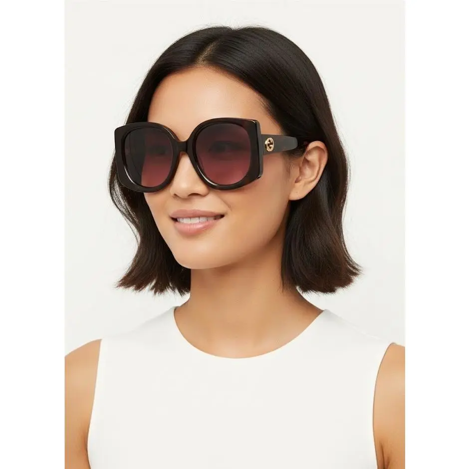 Gucci Women 53mm Oversize Cat Eye Sunglasses Havana Havana Red