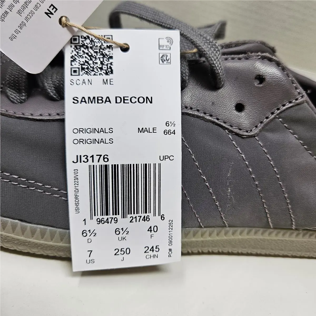Adidas shoes - adidas Samba Decon - Samba Decon - JI3176 - Grey / Charcoal (UPC: 196479217466) 5