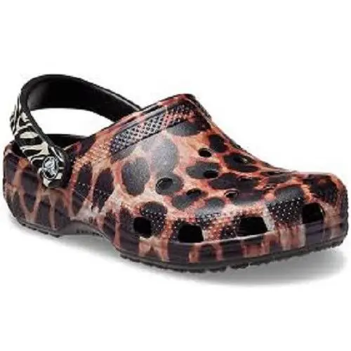 Crocs Animal Remix Clog Slip-on Sandal Unisex SZ 3/5 Shoes Leopard/zebra