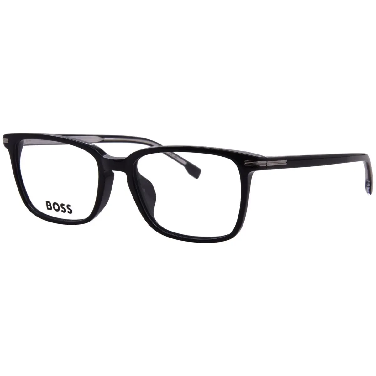 Hugo Boss 1670/F Eyeglasses Men`s 807 Black Full Rim Rectangle Shape 55mm