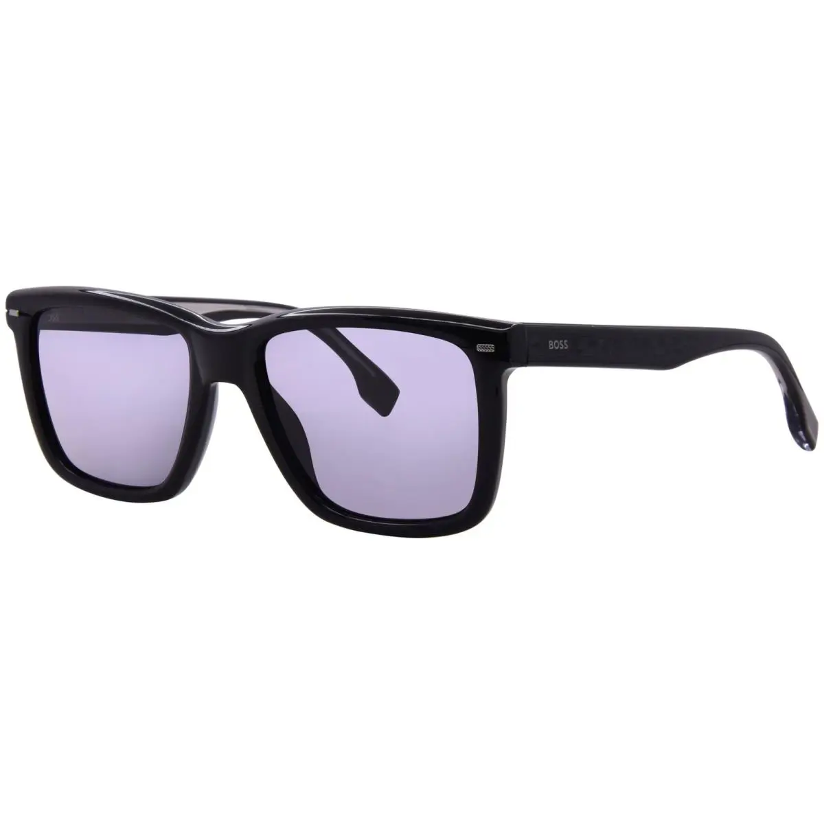 Hugo Boss 1317/S 284/IR Sunglasses Men`s Shiny Black/grey Square Shape 55mm