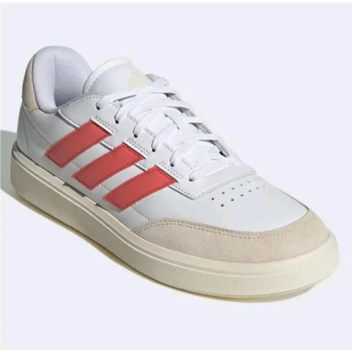 Adidas Courtblock IF6507 Sneaker Men 10.5 White Red Stripes Sportswear Shoes