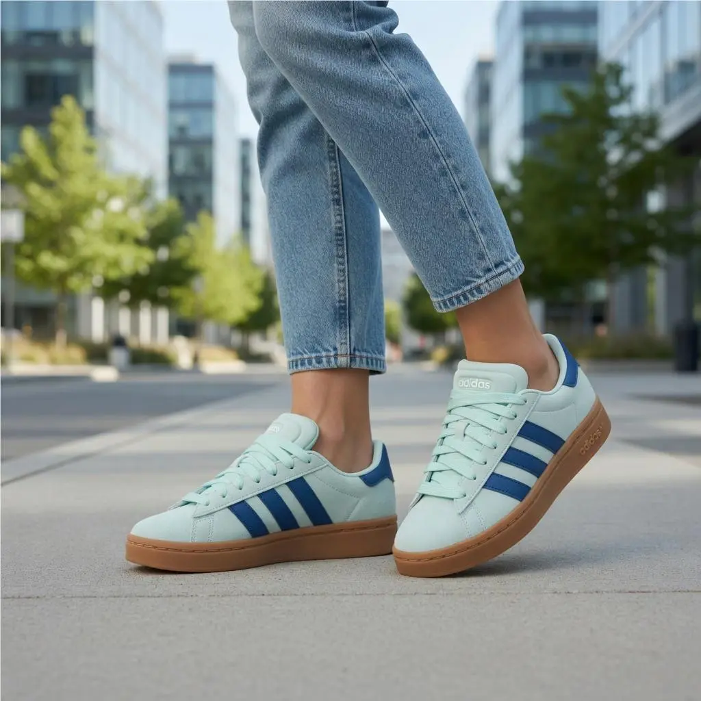 Adidas Women Grand Court Alpha 00 s Lace Up Classic JI1718 Blue Cloudfoam US 8 - Blue