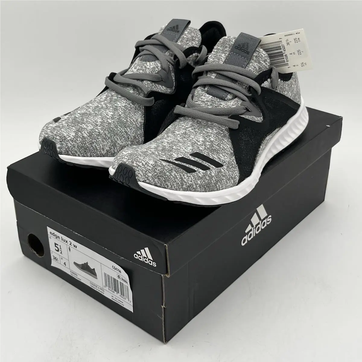 Adidas Women`s Edge Lux 2.0 Running Shoes- Gray/black - Size 5.5 - CG4708