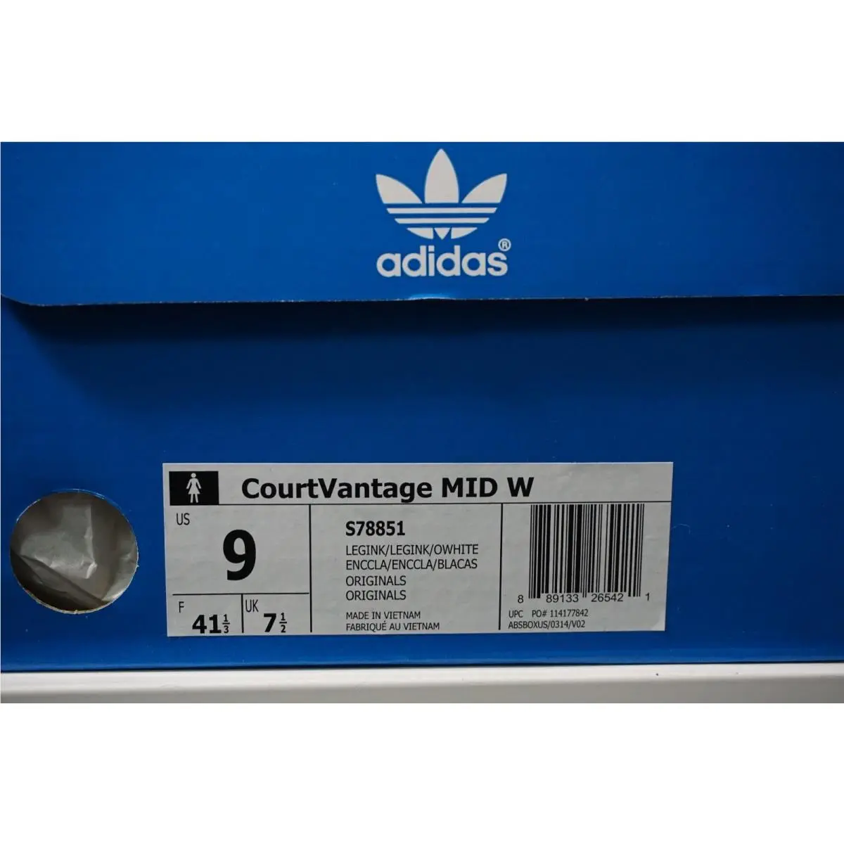 Adidas shoes - Adidas Originals Court Vantage - Originals Court Vantage - S78851 - Blue (UPC: 889133265421) 6