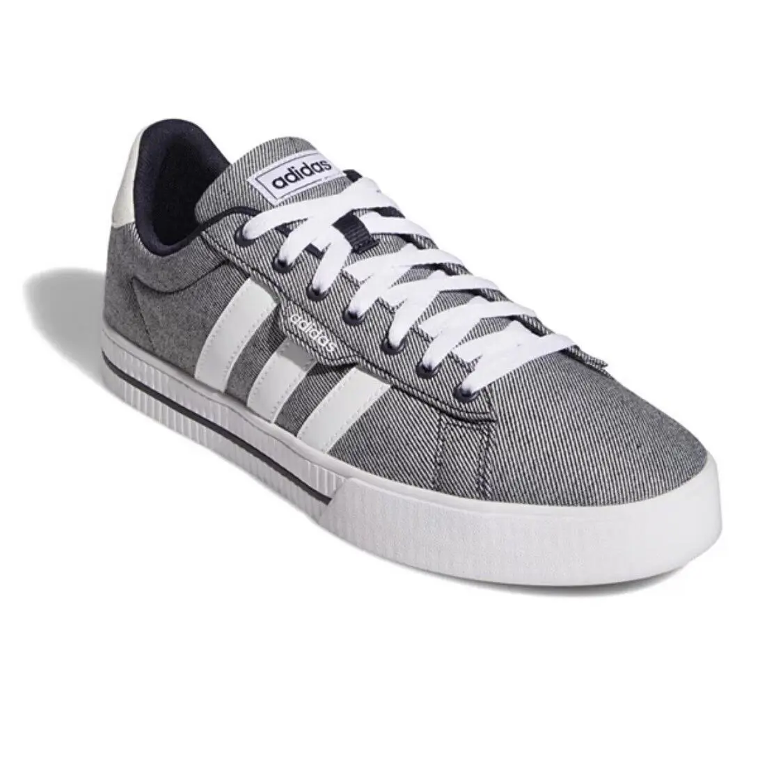 Adidas Daily 3.0 Shoes Men`s Size 7.5 Gray Canvas Sneakers White Legend Ink - Gray