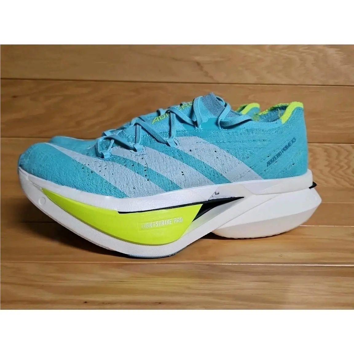Adidas shoes - adidas Adizero Prime X 3.0 - JR2598 - Blue, Manufacturer: Flash Aqua/Zero Metallic/Lucid Lemon (UPC: 197617966376) 4