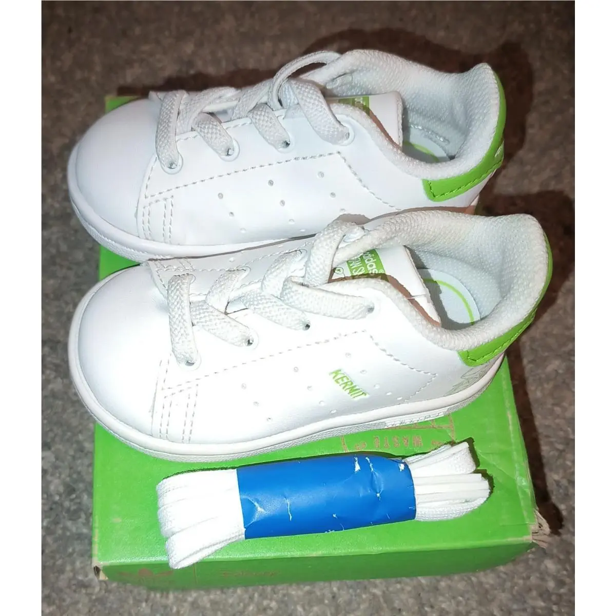 Adidas US Sz 4k Kids Toddler The Muppets x Stan Smith Kermit The Frog Disney