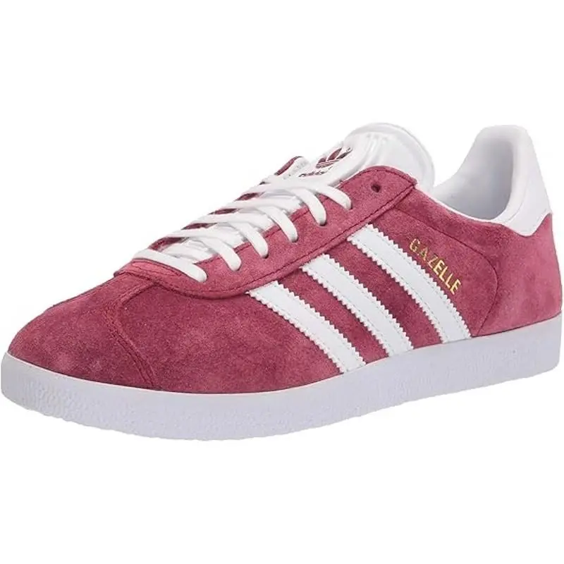 Adidas Mens Gazelle Shoes Burgundy/white/gold Metallic-sz 10.5