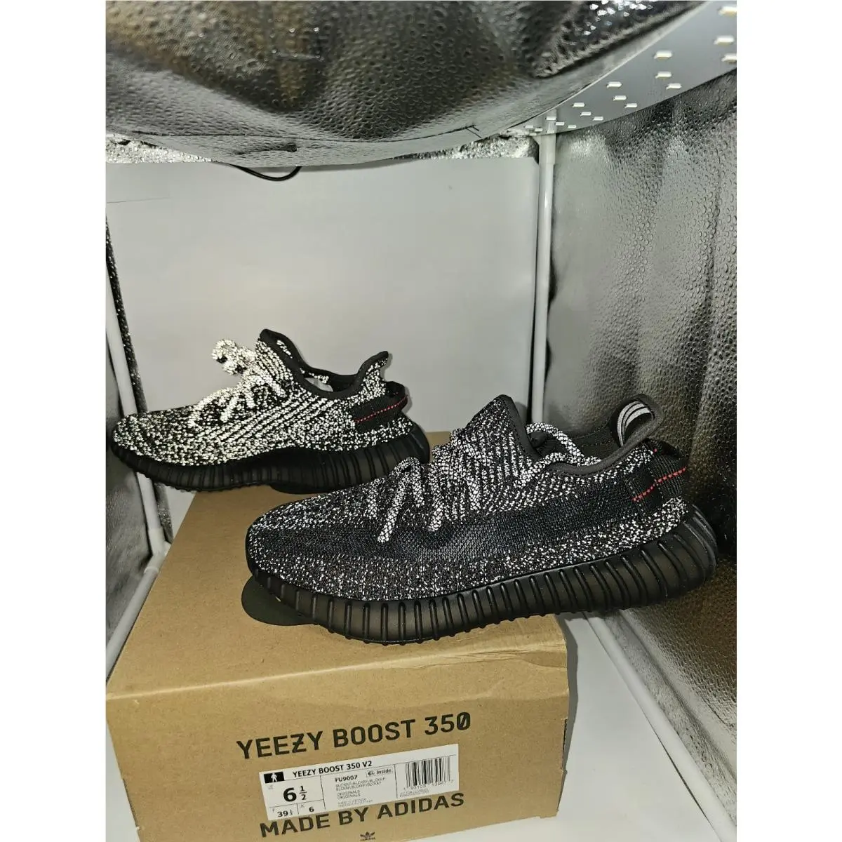 Adidas Yeezy Boost 350 V2 Black Reflective Sz 6.5
