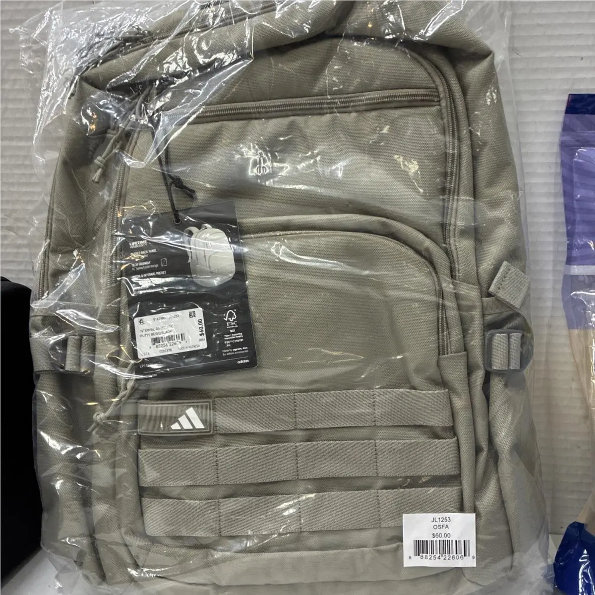 Adidas Interval Backpack with Laptop Sleeve Puddy Beige