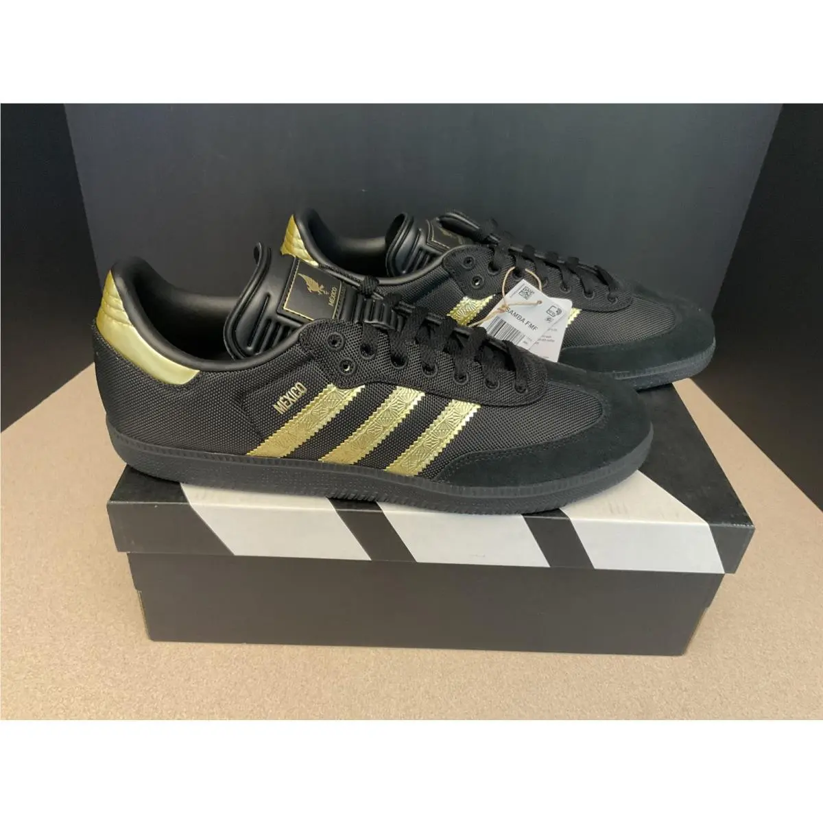 Mens Adidas Samba Fmf “mexico” Black/gold Athletic Shoes. Size 12. Awesome