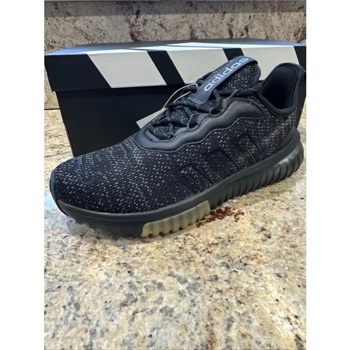 Adidas Kaptir Flow 2.0 JR8503 Men`s Black Mesh Low Top Athletic Sneakers