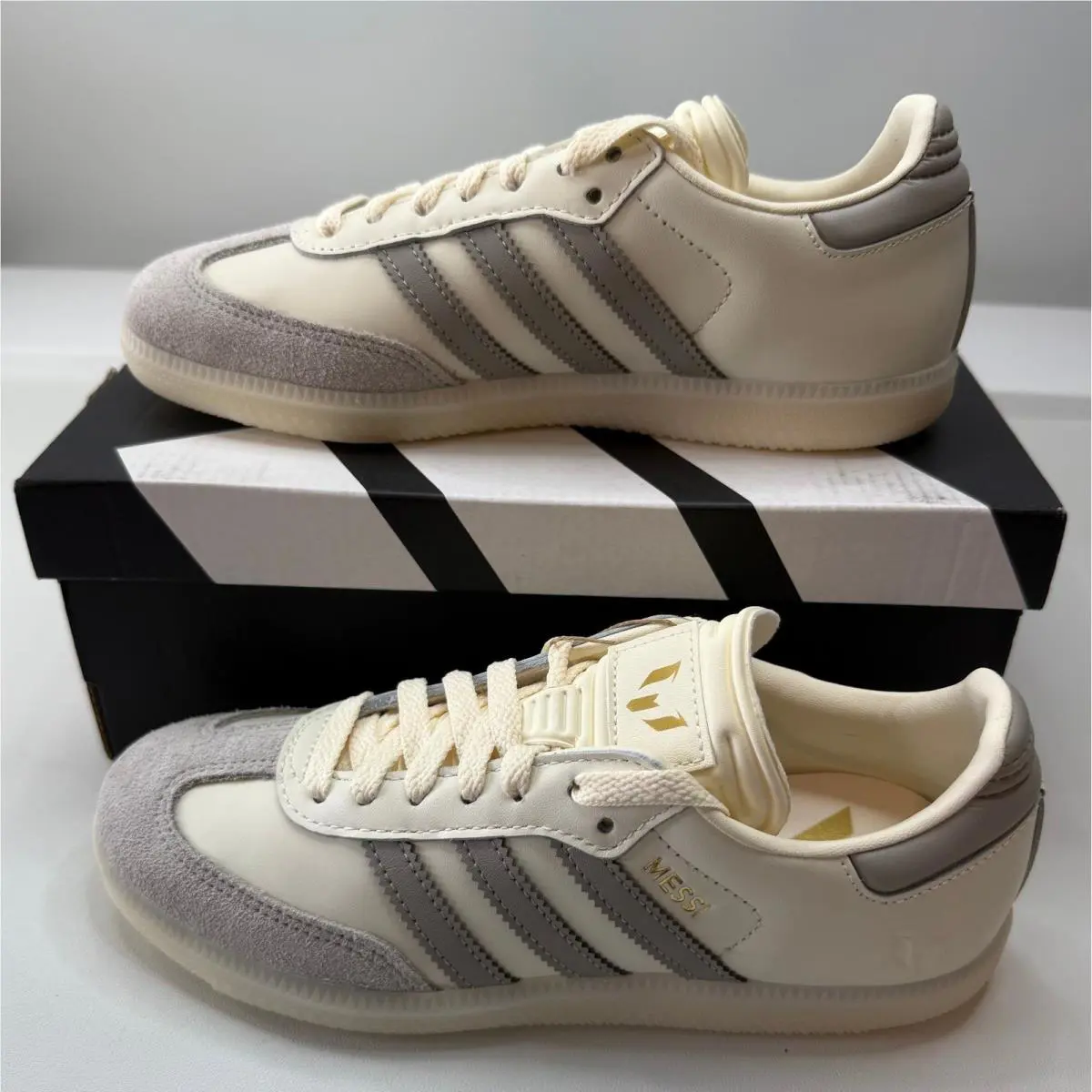 Adidas Samba Messi Inter Miami CF White Brown Gold JQ0266 Youth 5 W 6.5