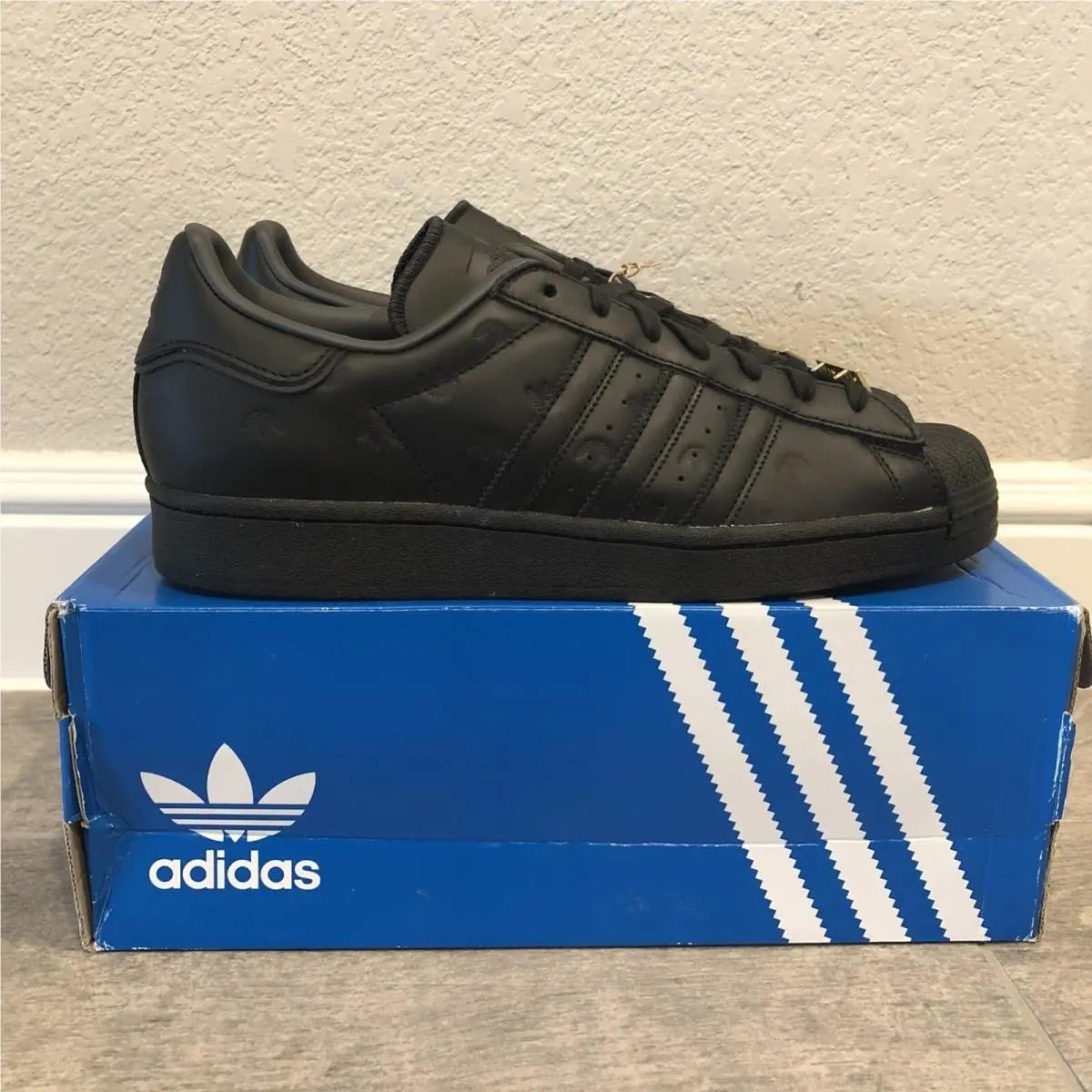 Adidas Superstar Classic Leather Sneakers Black Men’s Shoes Size 10