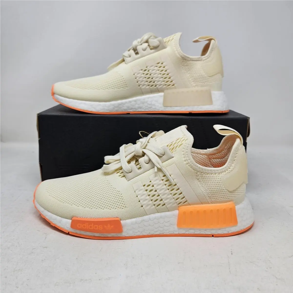 Men`s Adidas Nmd R1 `cream White Screaming Orange` FY5984 - Szie 7.5