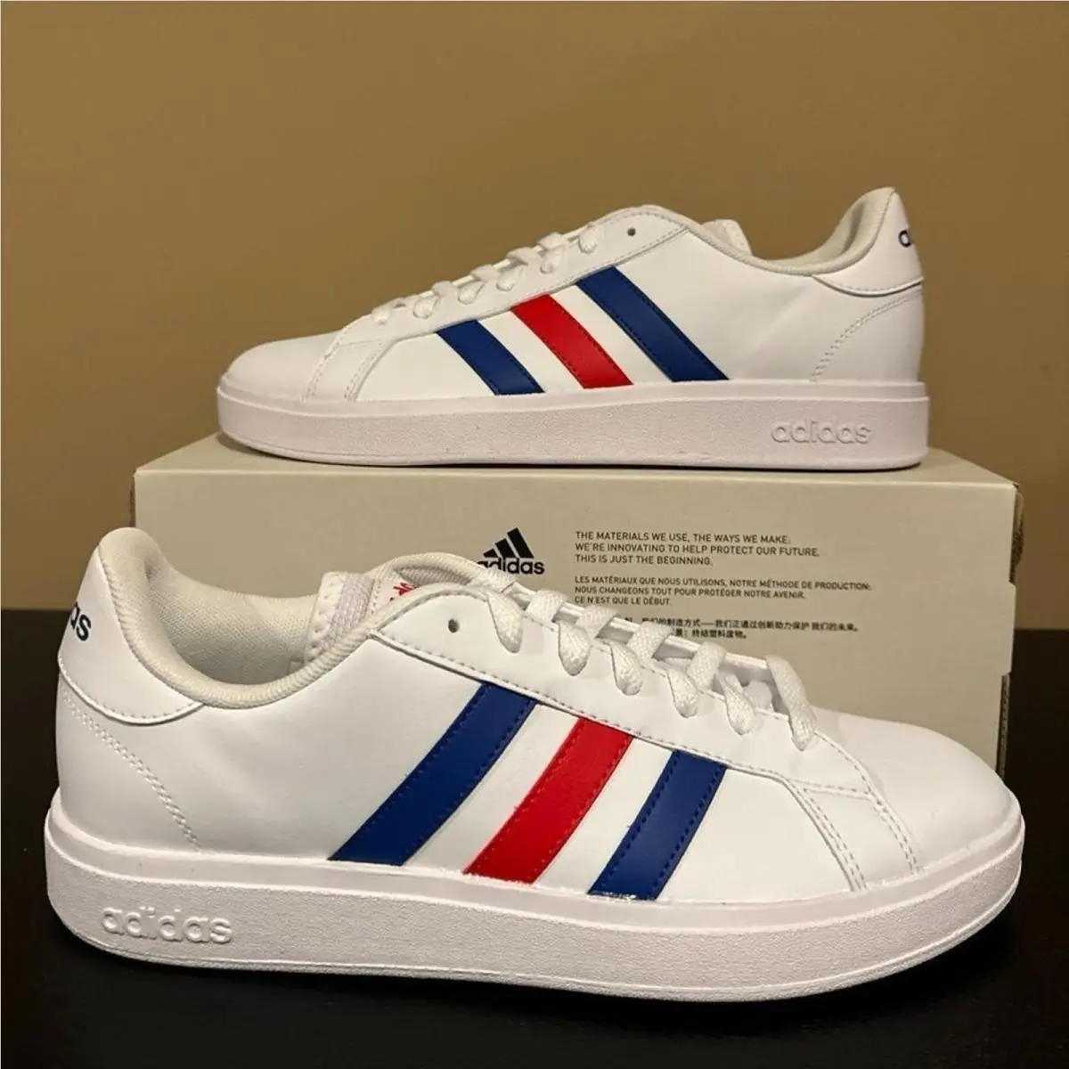 Adidas Grand Court Base 2.0 White Superstar Tennis Casual Men’s Size 10