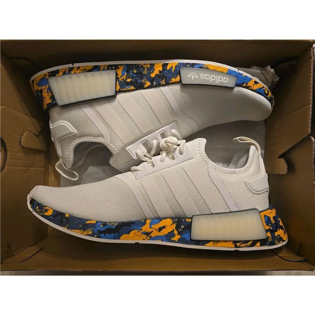Adidas Originals NMD_R1 Running Shoes Cloud White Camo Mens US Size 9