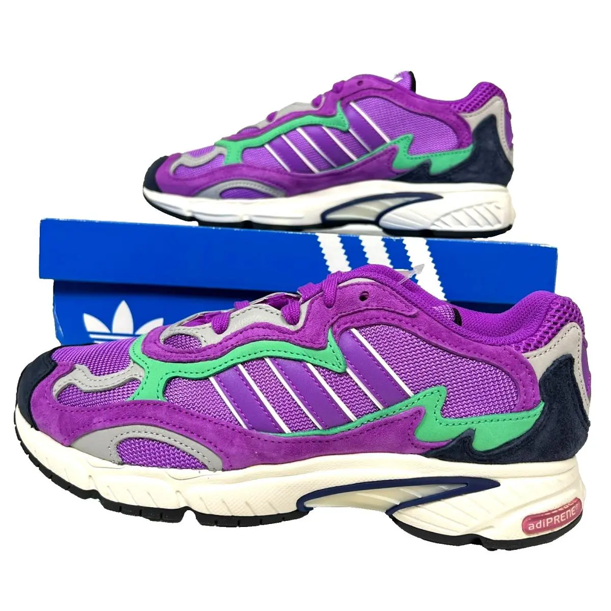 Size 7.5 - Adidas Temper Run Shock Purple/ Green F97208