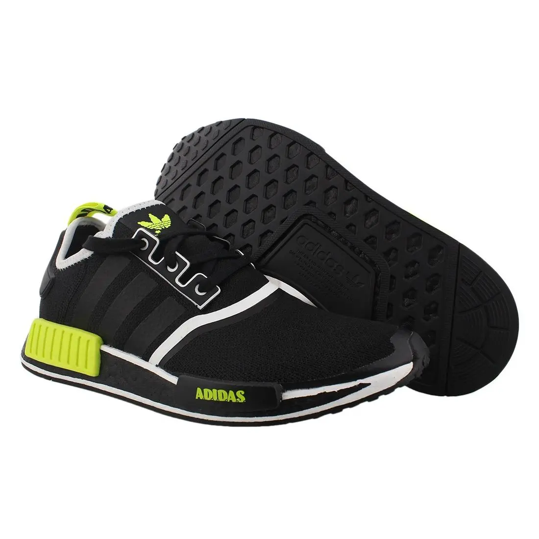 Adidas Nmd_R1 Mens Shoes Size 4 Color: Black/volt - Black/Volt, Main: Black