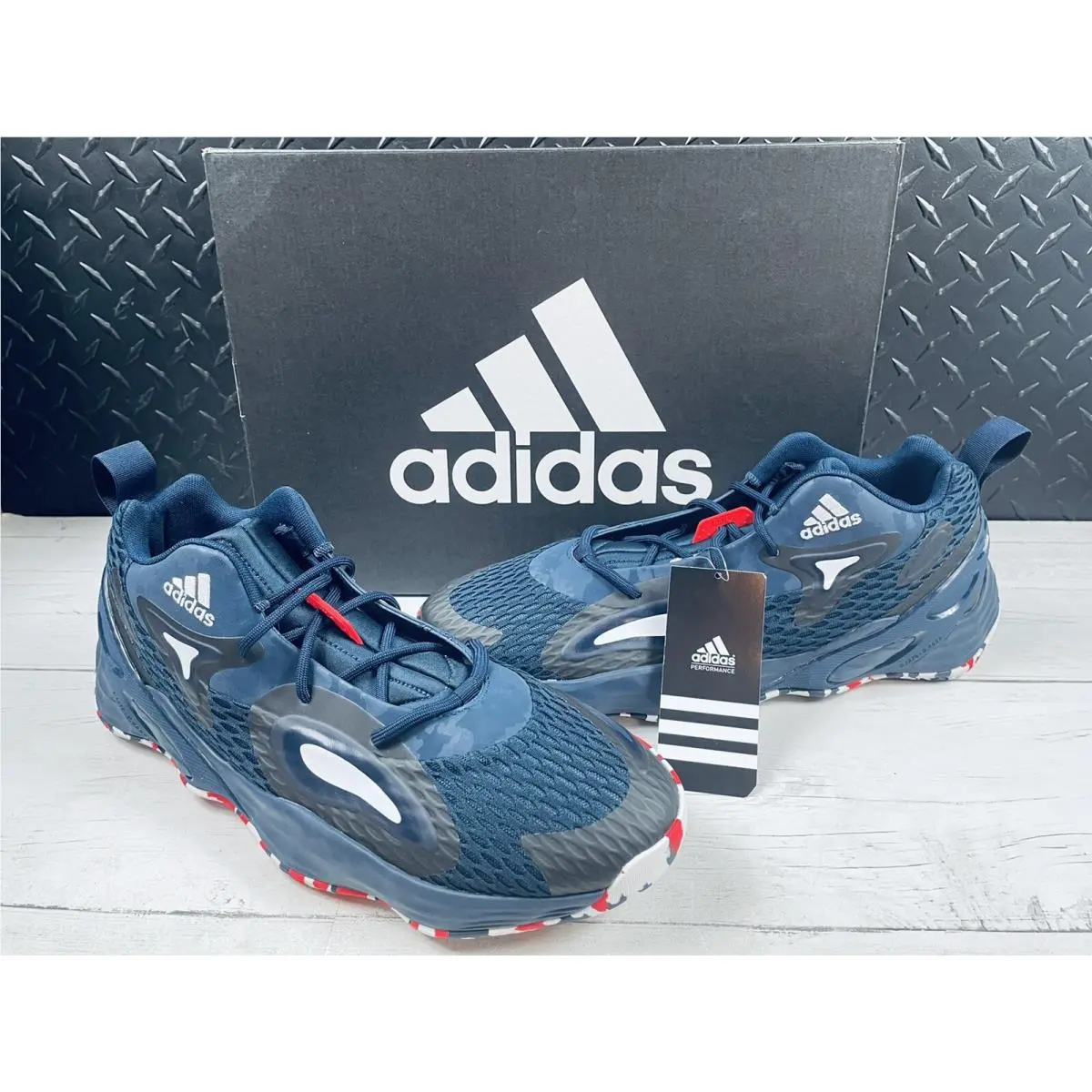 Adidas SM Exhibit A Team Usa Basketball Shoes Blue Sz 12.5 Unreleased GX5046