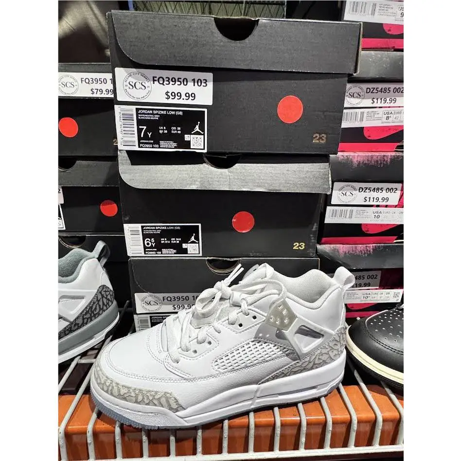 Nike shoes - Nike Youth Jordan Spizike Low (GS) White/Neutral Grey FD3950-103 2