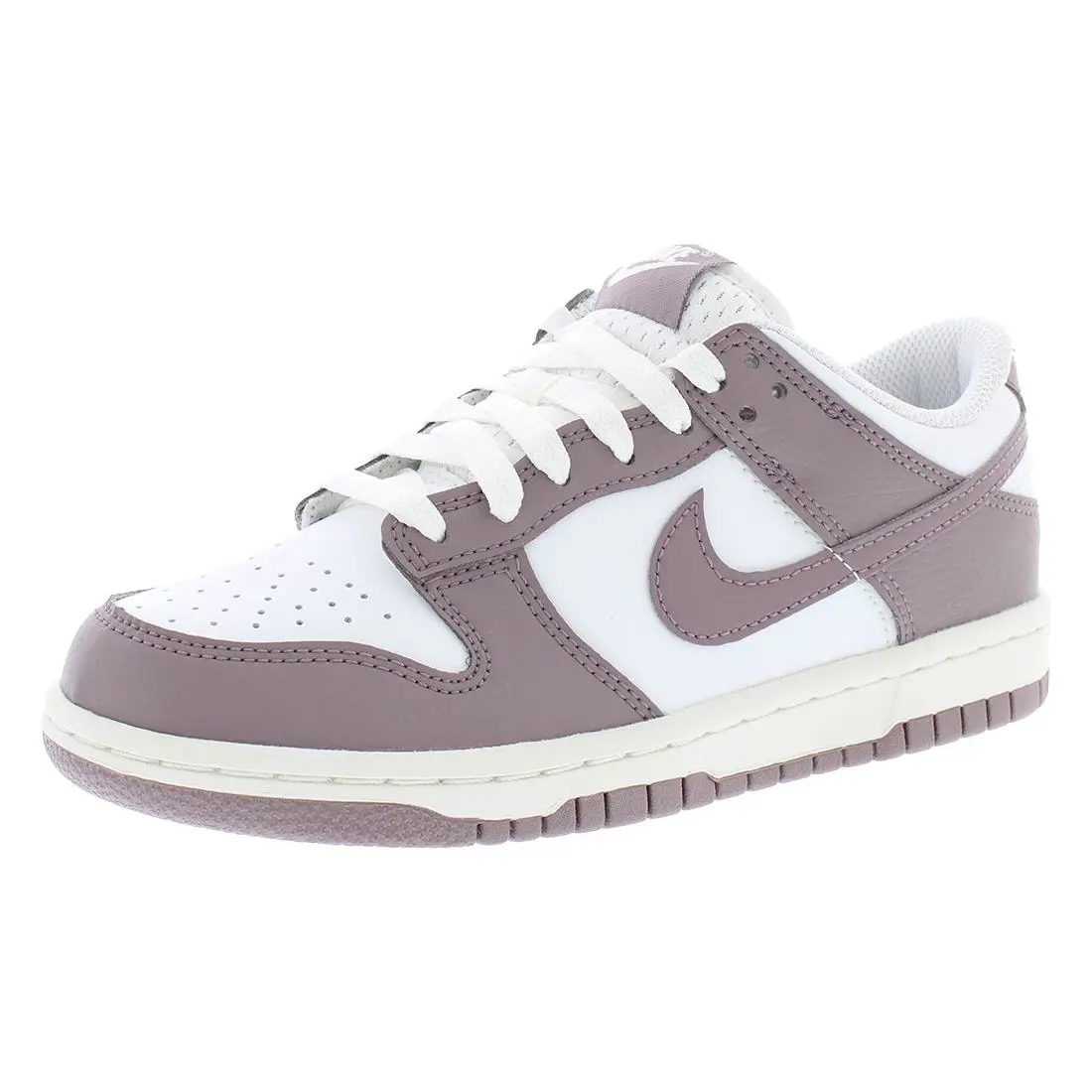 Nike Dunk Low Leather GS Girls Shoes - Taupe Grey/Taupe Grey, Main: Purple