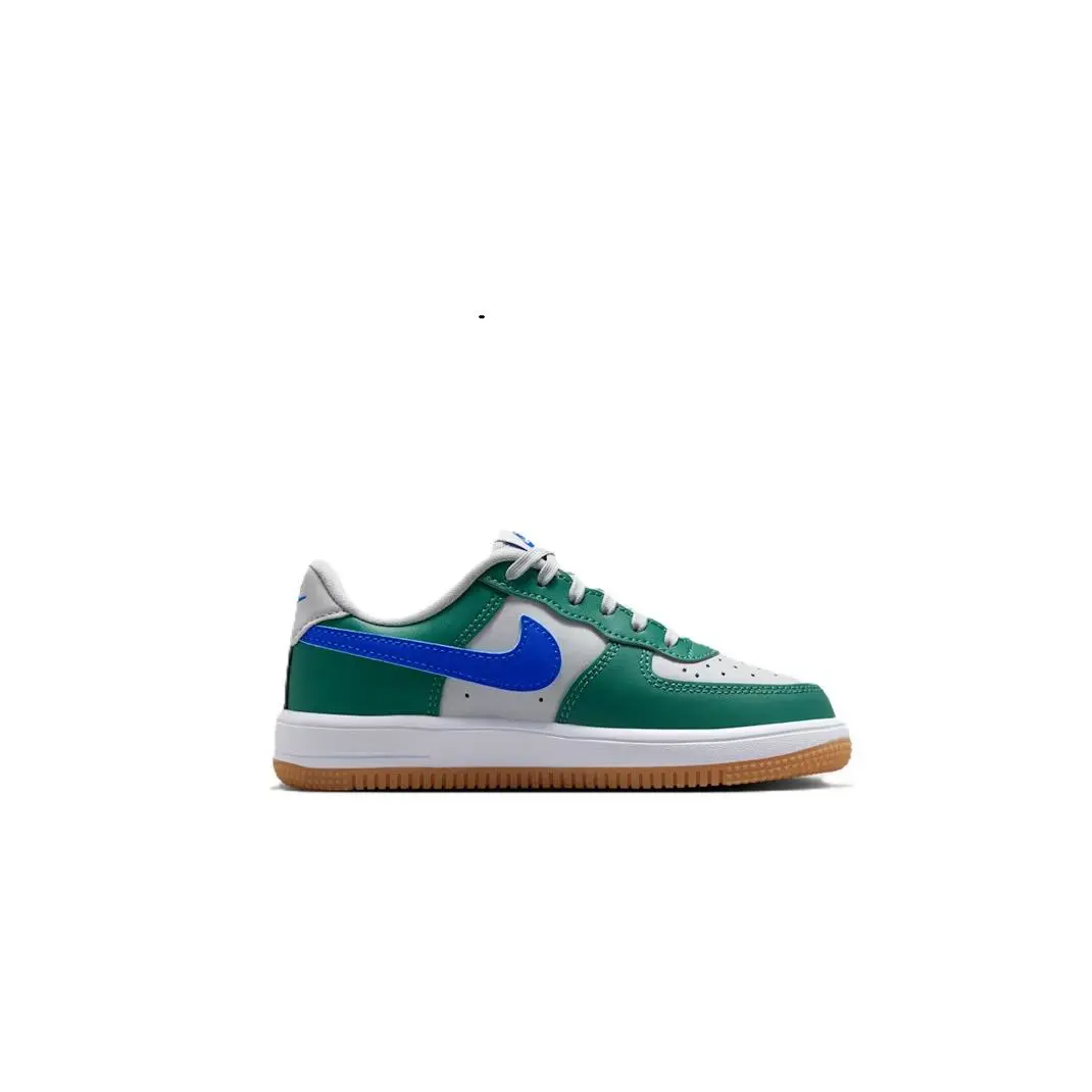 Little Kid`s Nike Force 1 Low Lace Grey Fog/racer Blue IF1673 011 - Grey Fog/Racer Blue