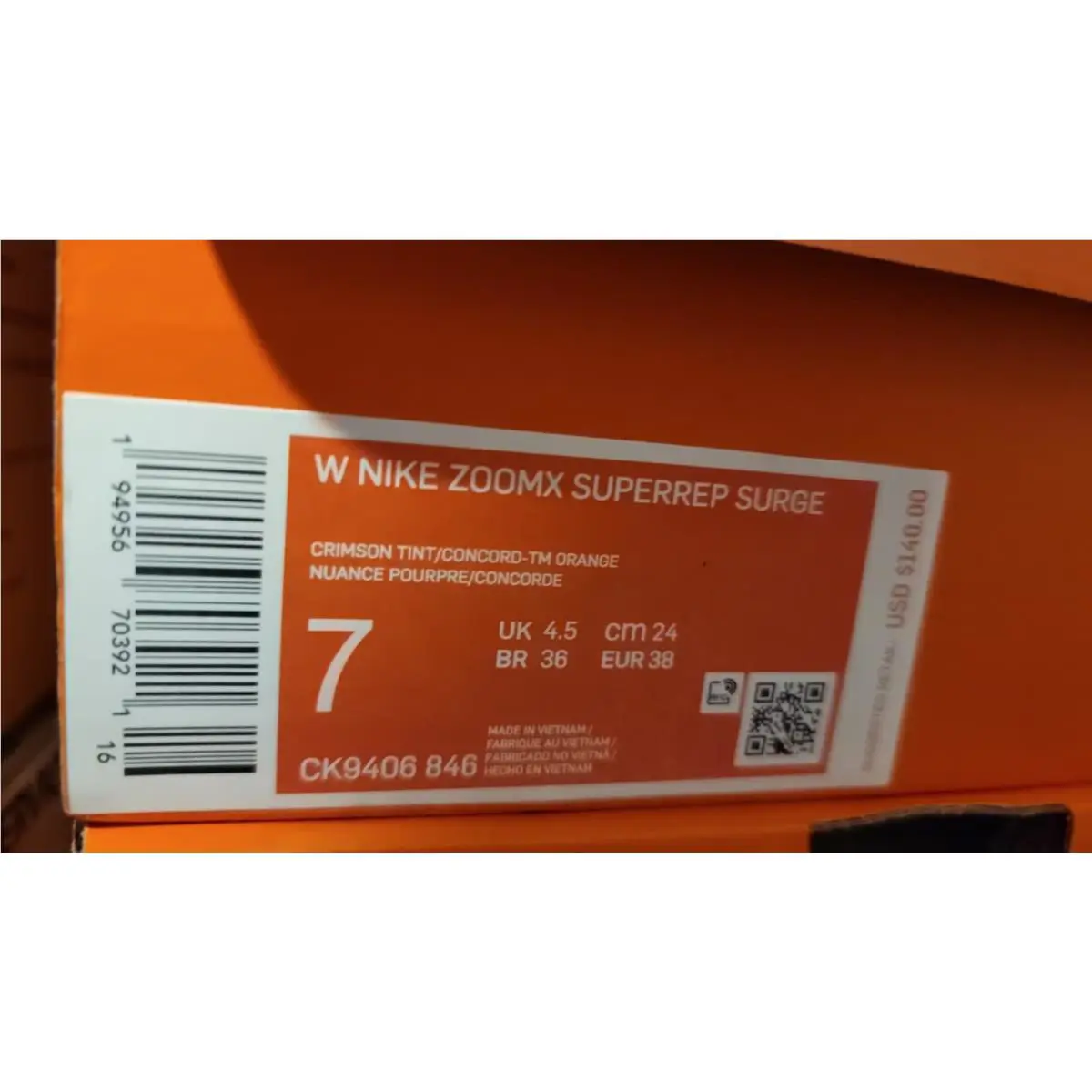 Nike shoes - W Nike Zoomx Superred Surge - CK9406 846 - Crimson Tint/Concord-TM Orange (UPC: 194956703921) 7