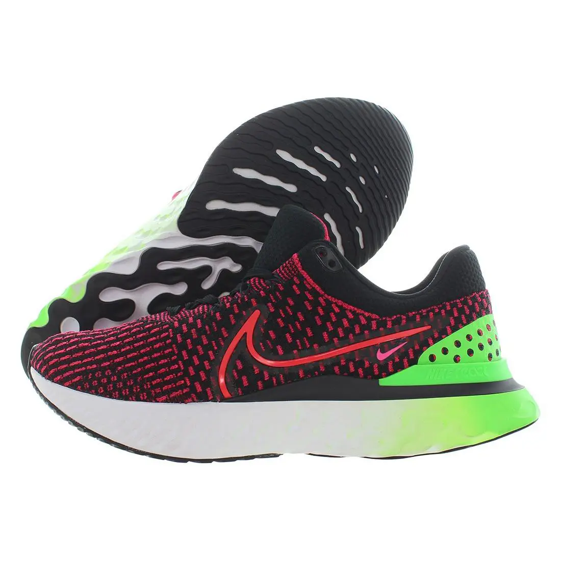 Nike React Infinity Run Flyknit Black Red White DH5392-003 Men Size 9.5 - Black Red White