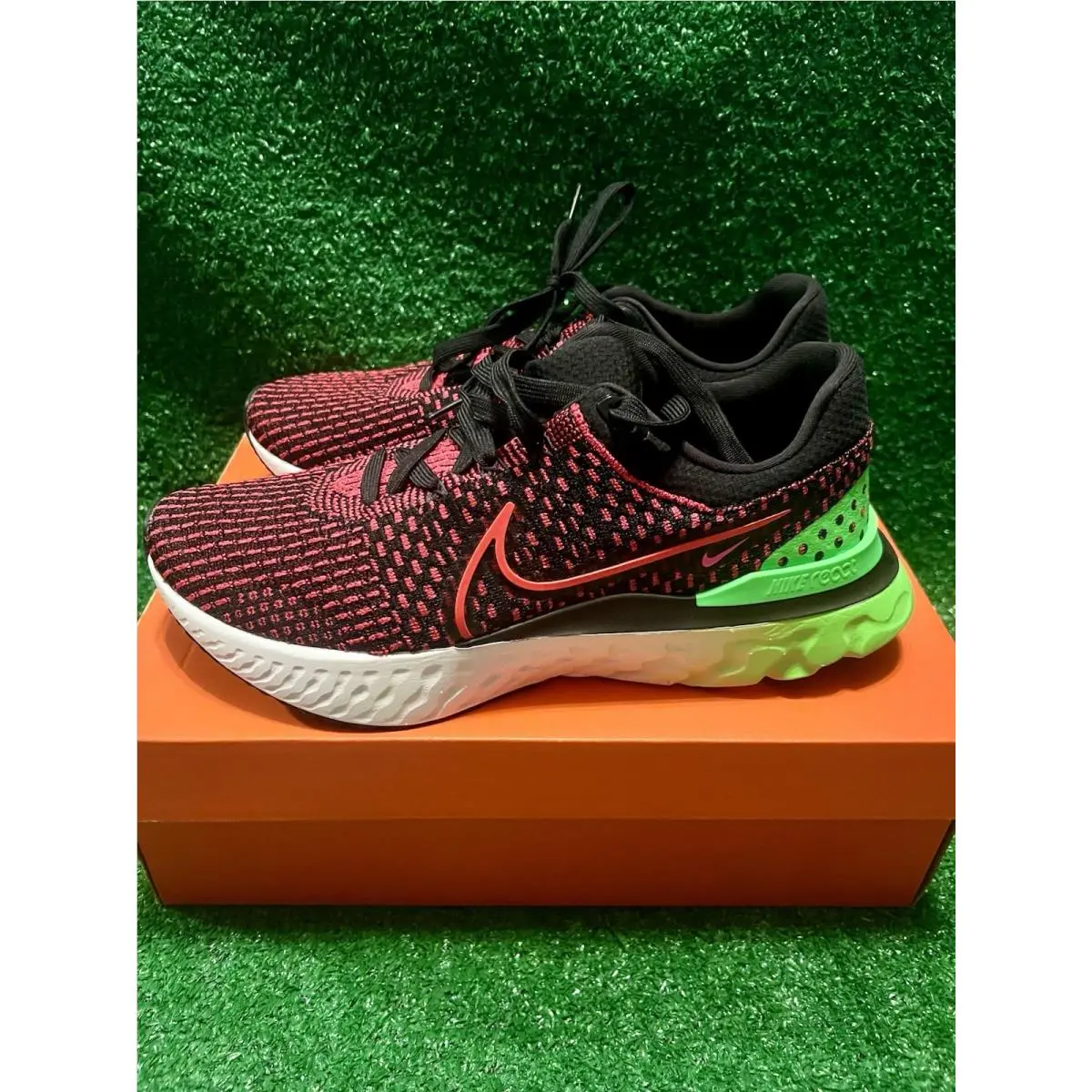 Nike React Infinity Run Flyknit Black Red White DH5392-003 Men Size 9.5