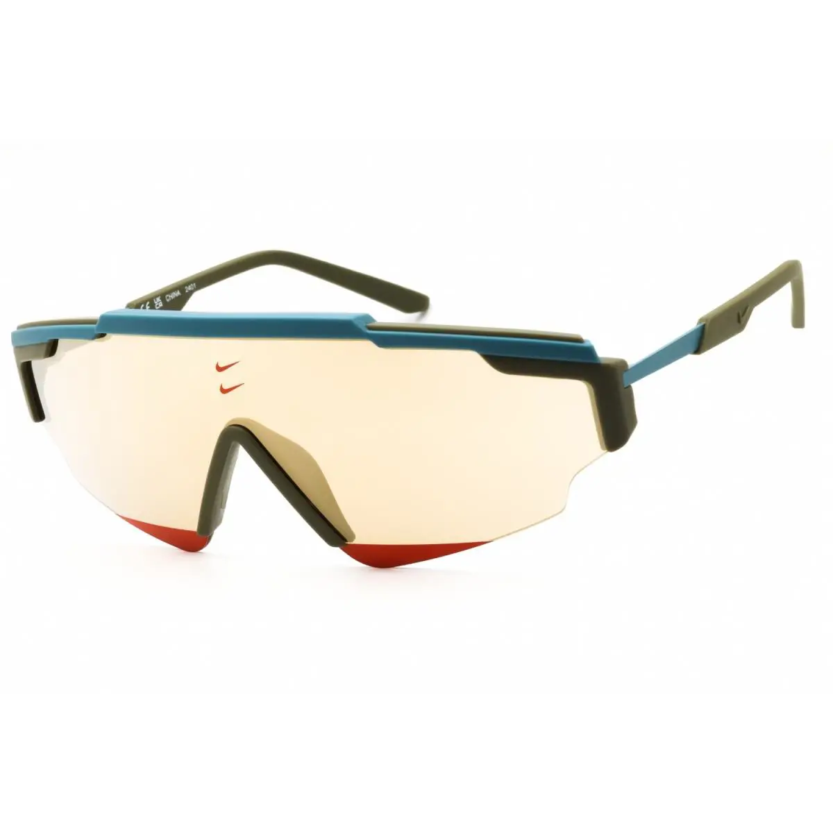 Nike Marquee Edge M FN0300 390 Sunglasses Matte Green Frame Gold Lenses 64mm - Frame: Matte Green, Lens: Gold