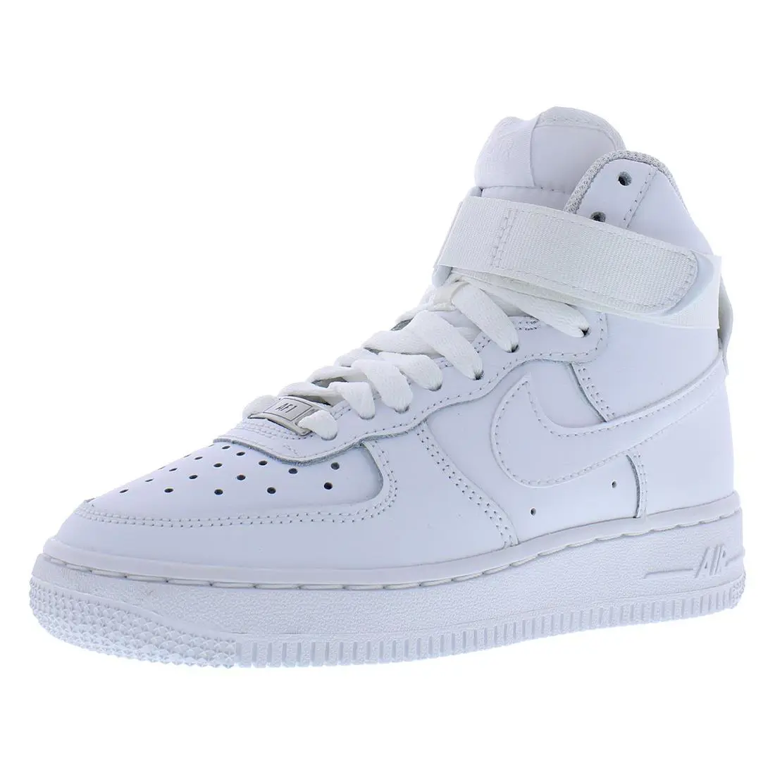 Nike Air Force 1 High LE Leather GS Girls Shoes Size 1 Color: White/white/white - White/White/White, Main: White