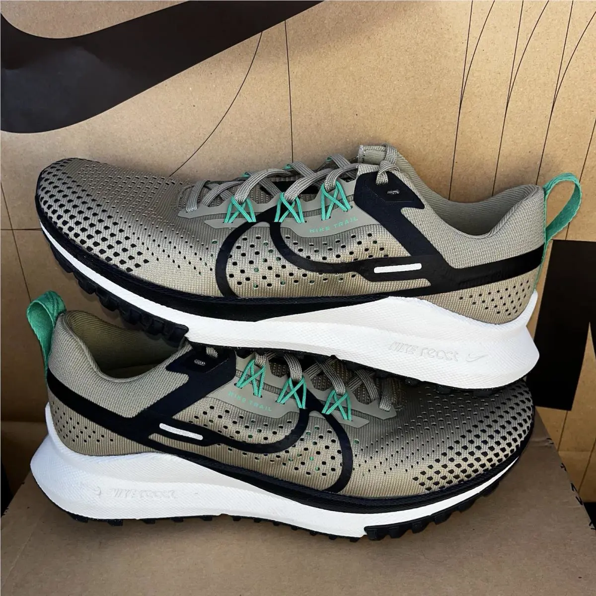 Nike shoes - Nike React Pegasus Trail 4 - FJ4733-200 - Neutral Olive 0