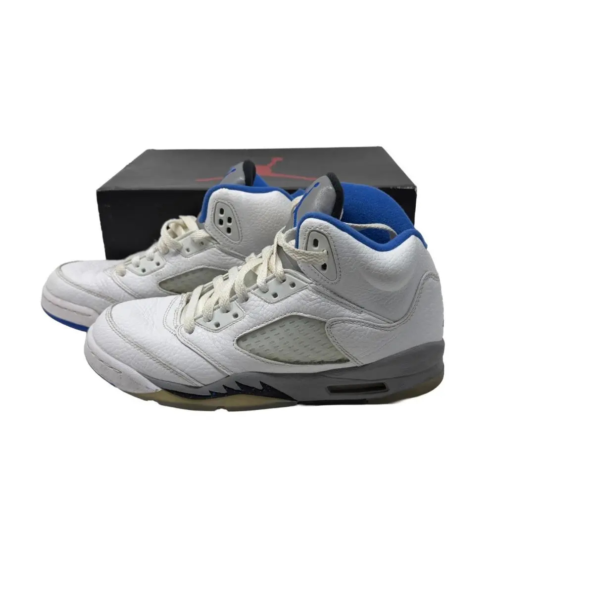 Sz 5.5Y Nike Air Jordan 5 Retro GS `stealth 2.0` Youth White Sneakers Shoes