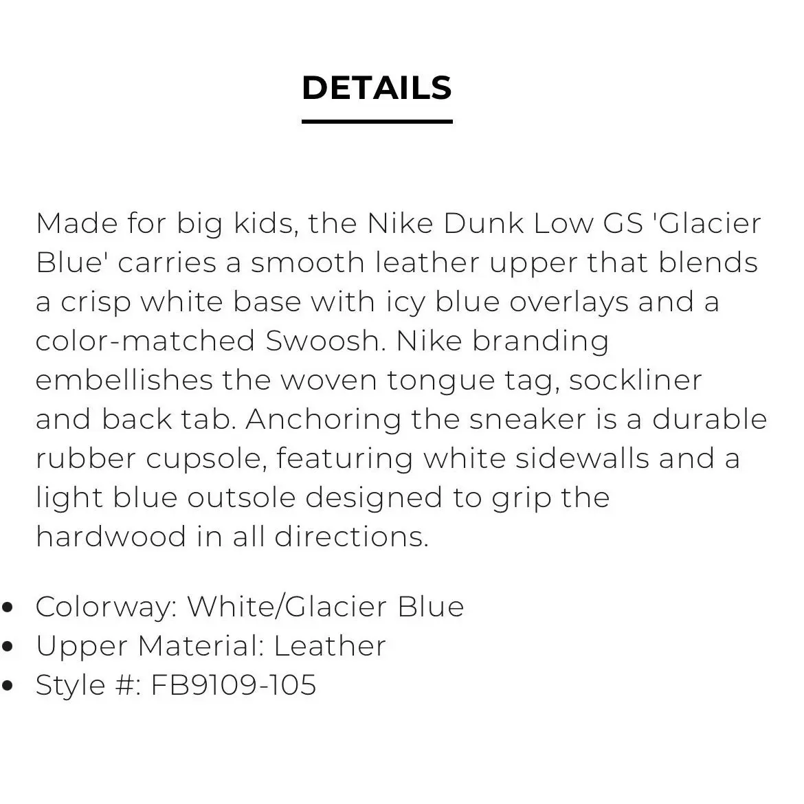 Nike shoes - Nike Dunk Low GS - Dunk Low - White Blue (UPC: 197594233478) 2
