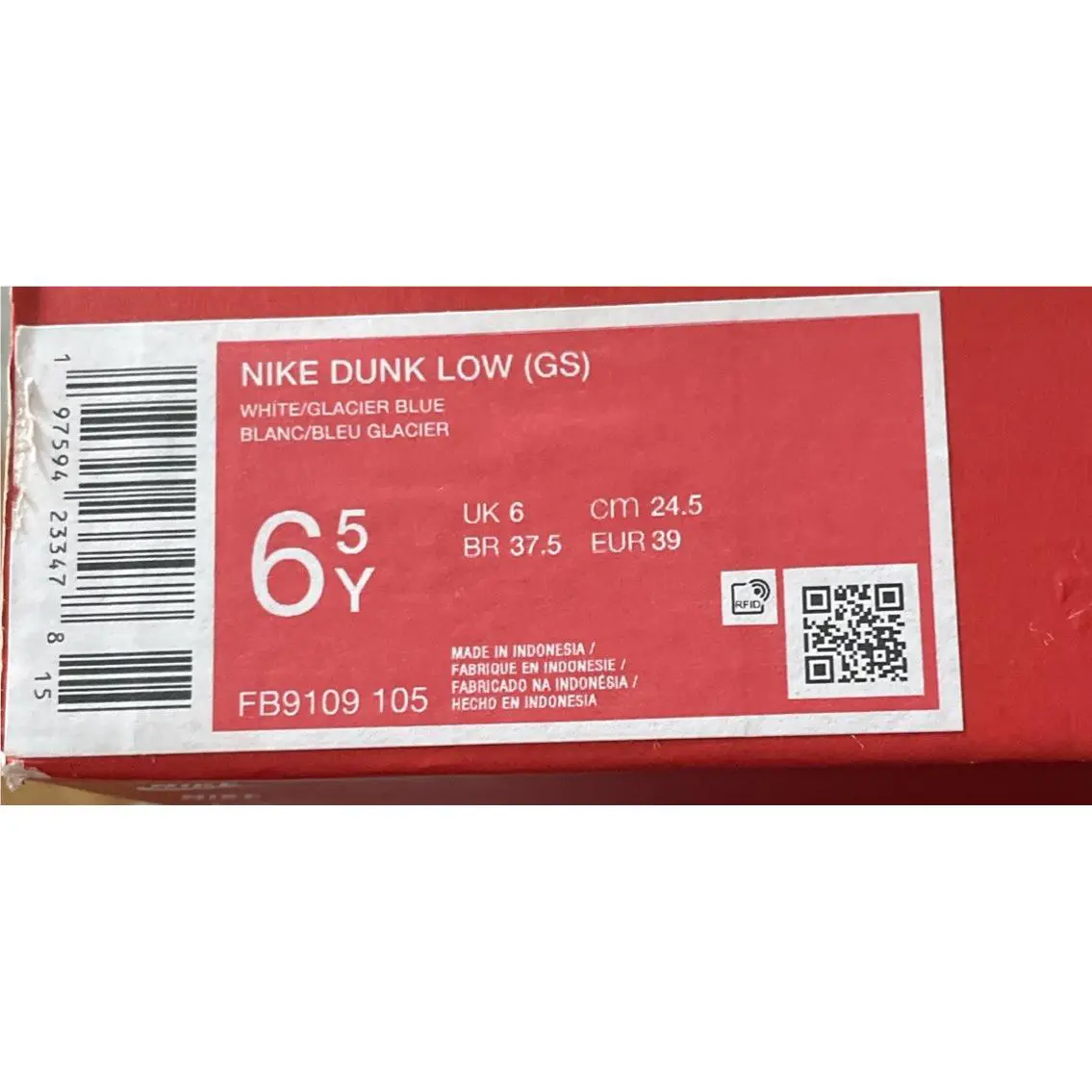 Nike shoes - Nike Dunk Low GS - Dunk Low - White Blue (UPC: 197594233478) 5