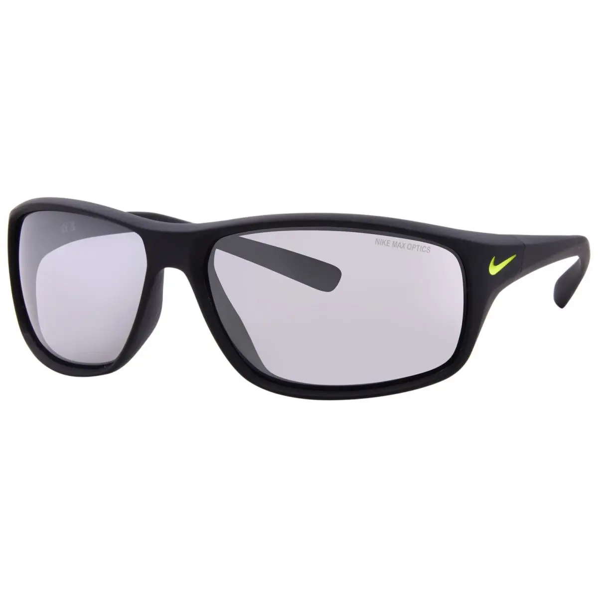 Nike Adrenaline FQ4601 007 Sunglasses Men`s Matte Black/grey/silver Flash 64mm - Frame: Black, Lens: Silver