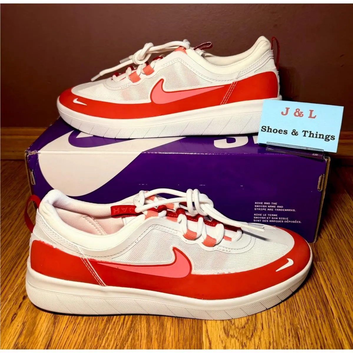 Nike SB Nyjah Free 2 `white Lobster Pink Gaze` Men`s Size 10 BV2078-600