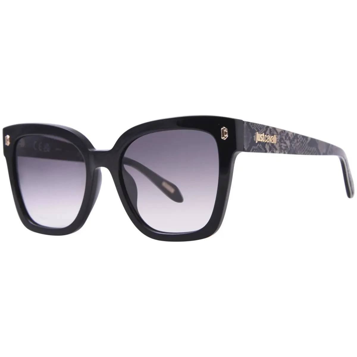 SJC044 700Y Sunglasses Women`s Black/gradient Grey Cat Eye 54mm by Just Cavalli