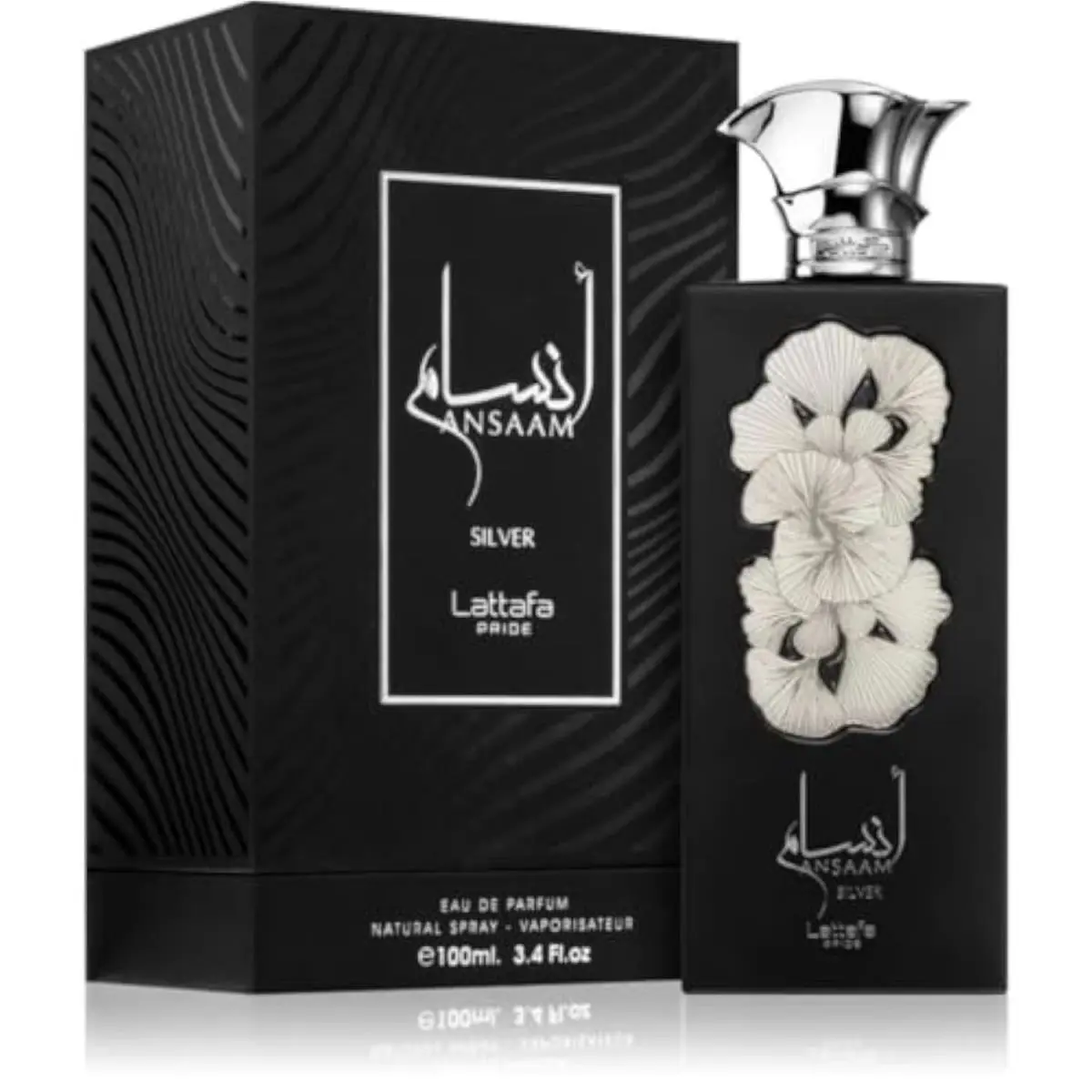 Lattafa Ansaam Silver Eau De Parfum Spray For Unisex 3.4 Fl Oz Pack of 1