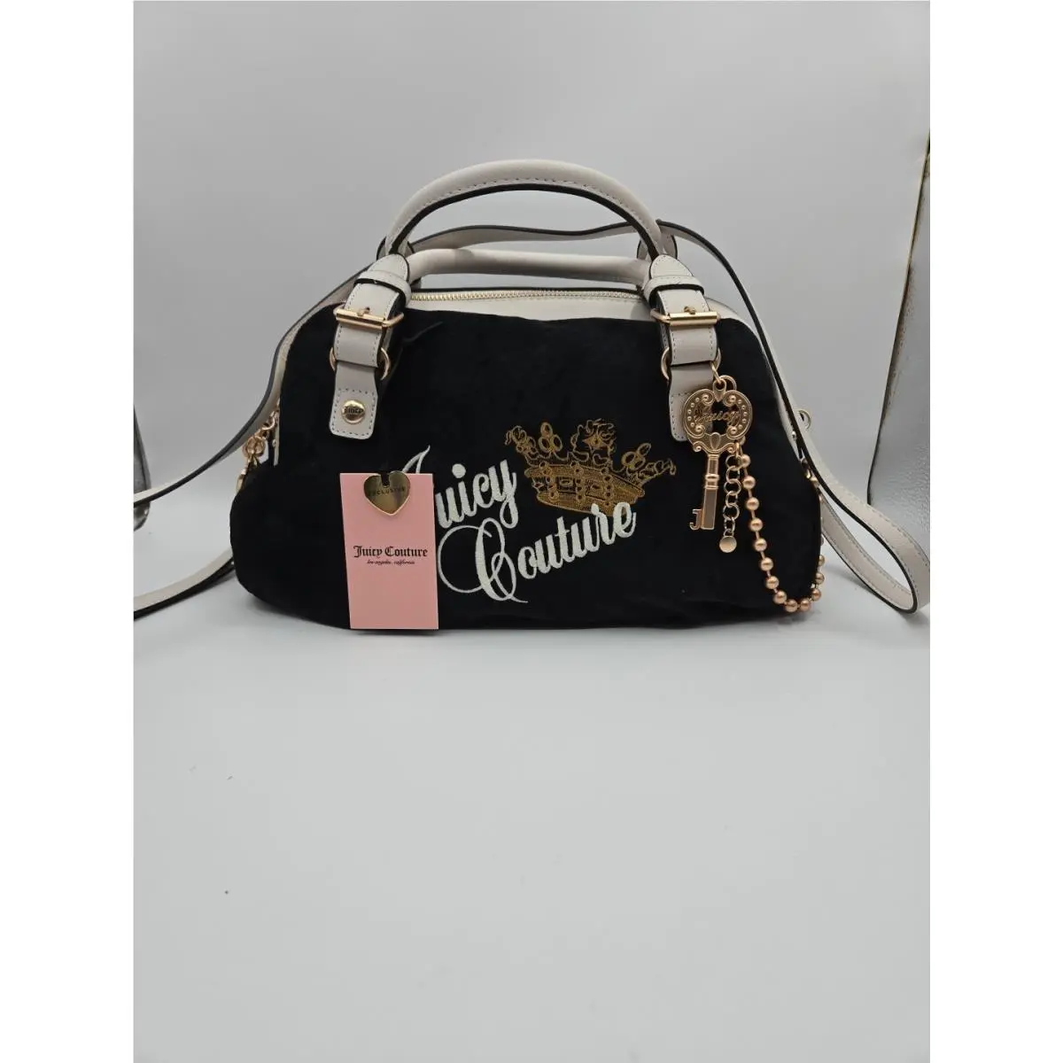 Juicy Couture Satchel Bag Crossbody The Key To Juicy Velour Embroidered