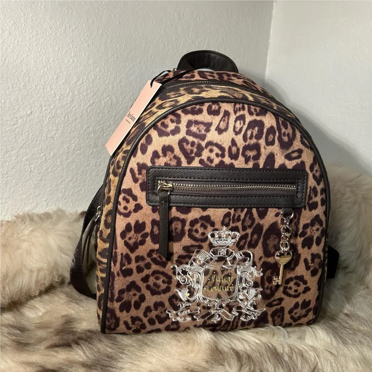 Juicy Couture Juicy For All Velour Backpack - Cheetah / Leopard Print