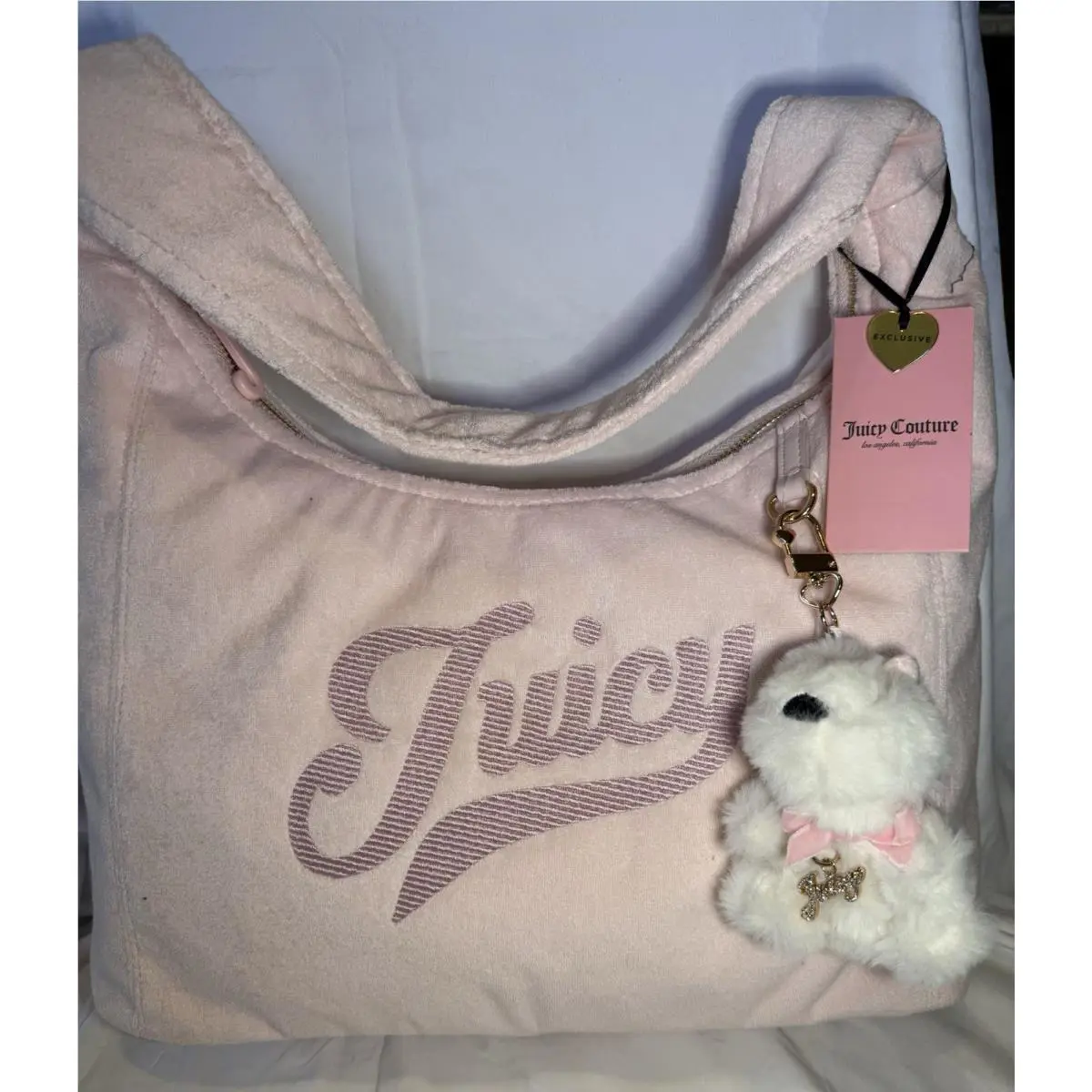 Juicy Couture Too Cute Hobo Bag Shoulder Bag Powder Blush Pink