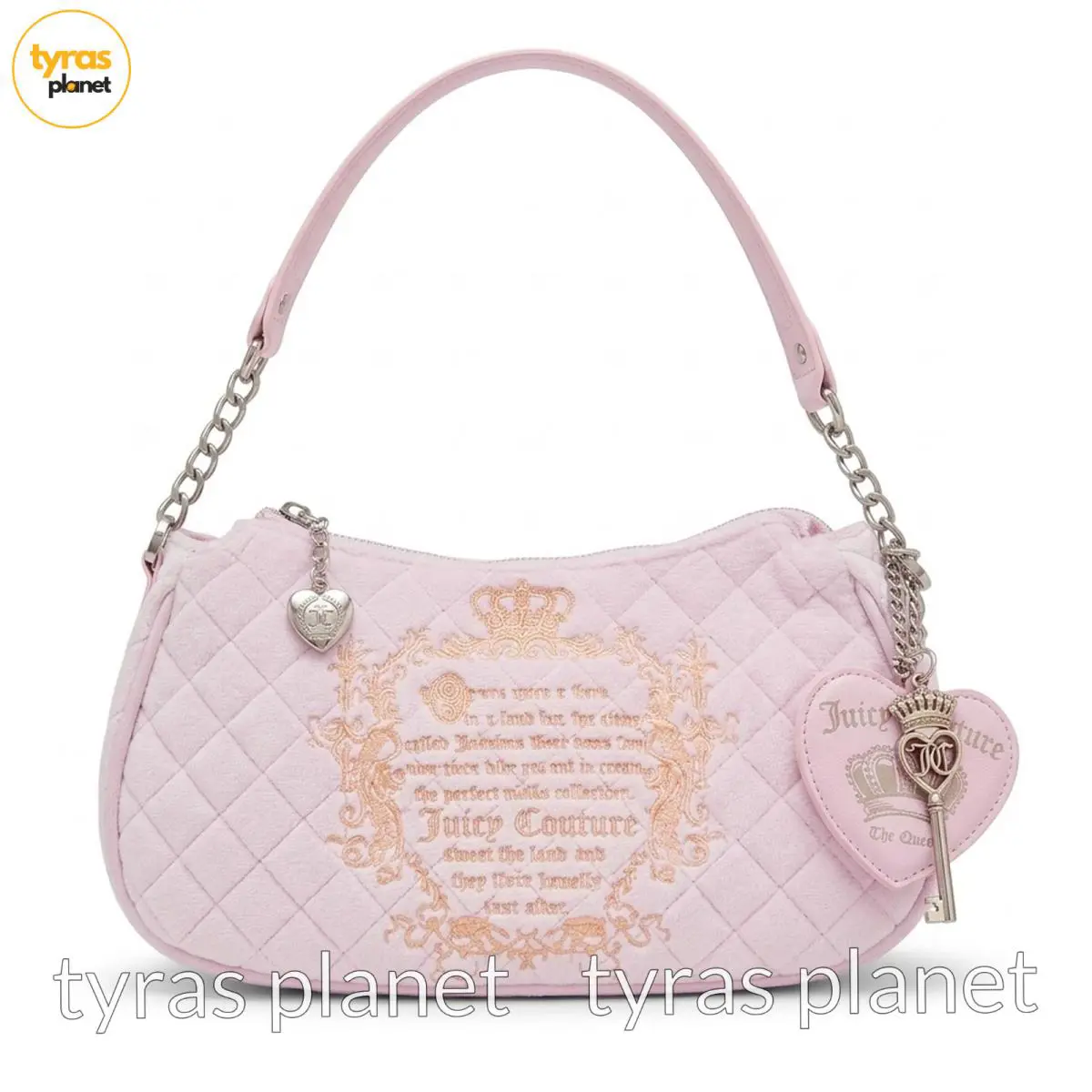 Juicy Couture Lilac Mist Quilted Velour Juicy Tale Shoulder Bag