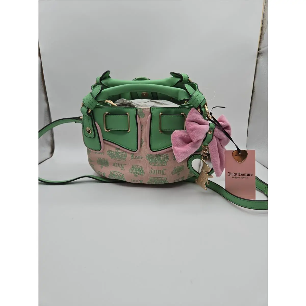 Juicy Couture Juicy Fan Club Crossbody Bag Scottie Dog Charm/mirror/bow